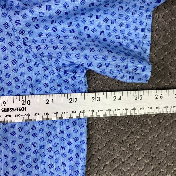 Bugatchi Polo Shirt Men's Large Periwinkle Blue 8 Way Stretch Golf Geometric NWT - Picture 11 of 12